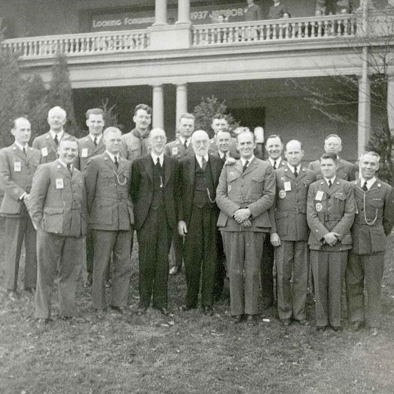 George Albert Smith and Heber J. Grant with Scout Executives in Indiana