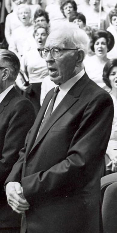 President Smith Singing at General Conference, 1970