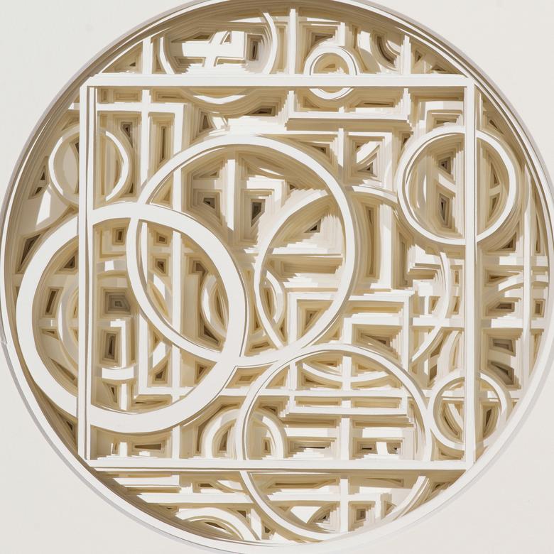 A cut paper relief by Ryan McGowen Muldowney depicting the Pearl of Great Price.