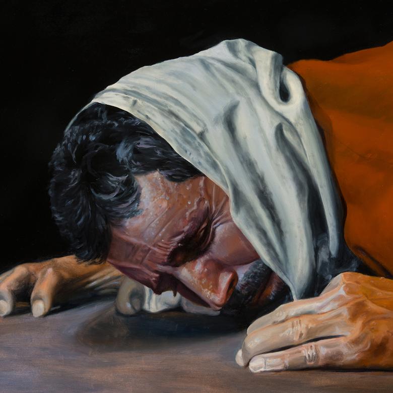 An oil painting by Lester Lee Yocum depicting the Atonement.